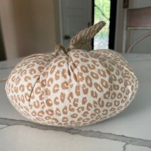 Handcrafted Leopard Print Fabric Pumpkin